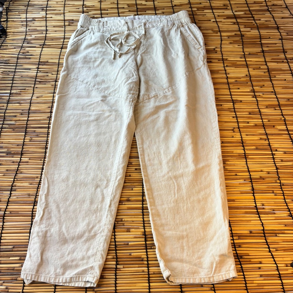 Sincerely‎ Jules Womens Beige Linen Rayon Blend Drawstring Jogger Pants Size L